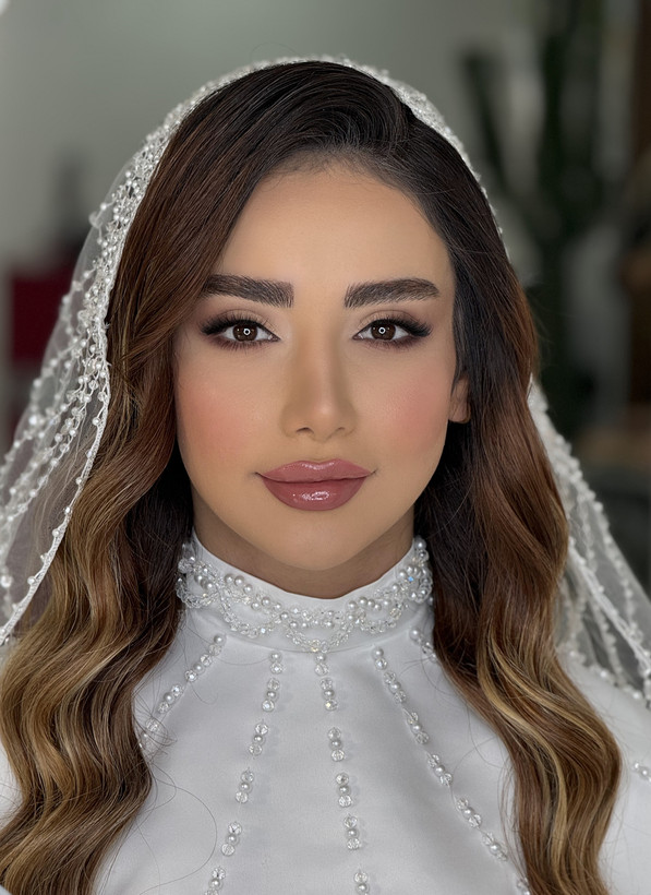 ست یقه حجاب مرواریدی و تورعربی