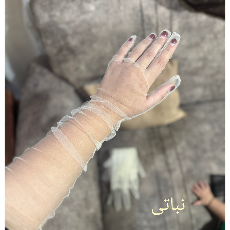 دستکش توری ساده بلند