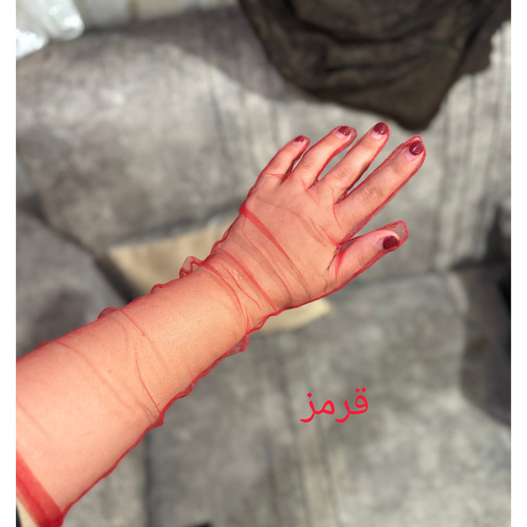 دستکش توری ساده بلند