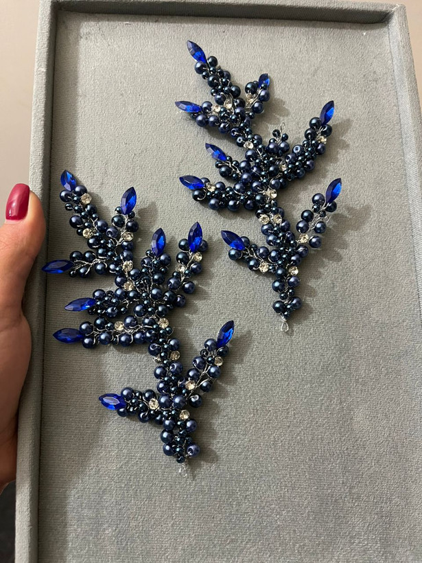 ست ریسه مو رنگ سورمه ای