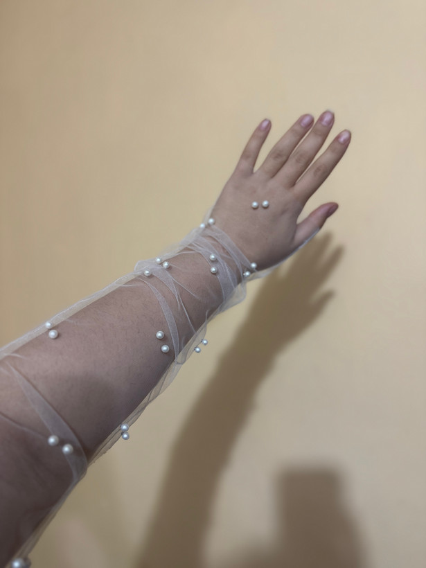 دستکش توری بلندزنانه مدل فینگرلس